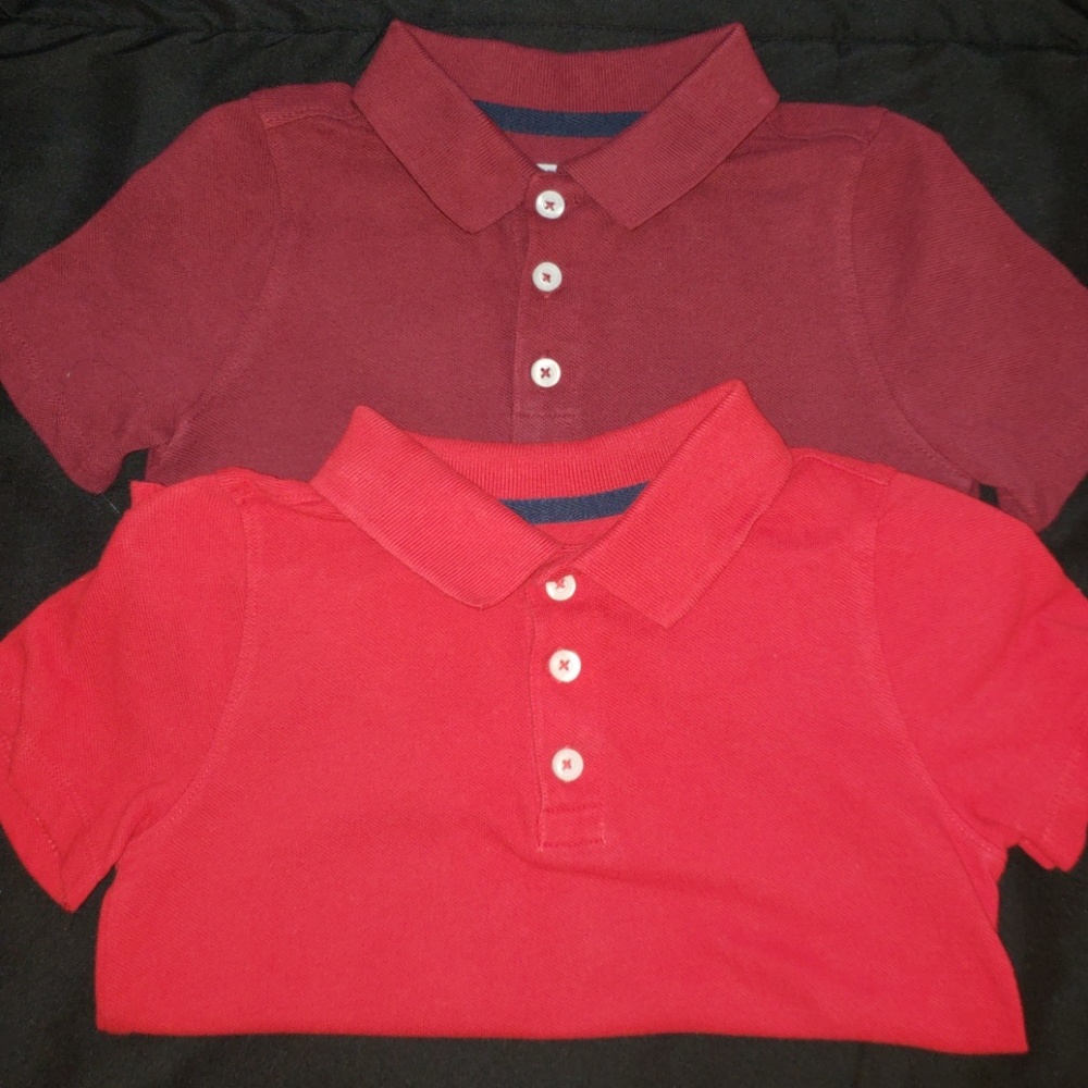 1 Red and 1burgundy polo shirt